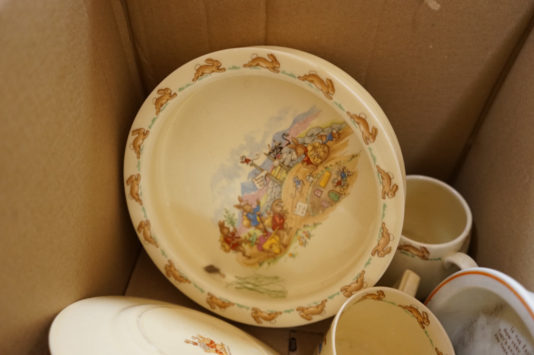A collection of mixed nursery china from the 1930’s to 70’s, including Mabel Lucy Attwell and Bunnykins etc